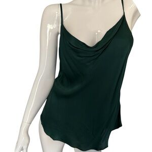7 For All Mankind Elegant Green Women's Cowl Neck Silk Camisole